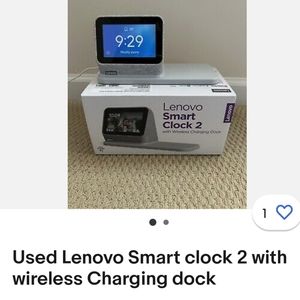Lenovo smart clock with wireless charging dock